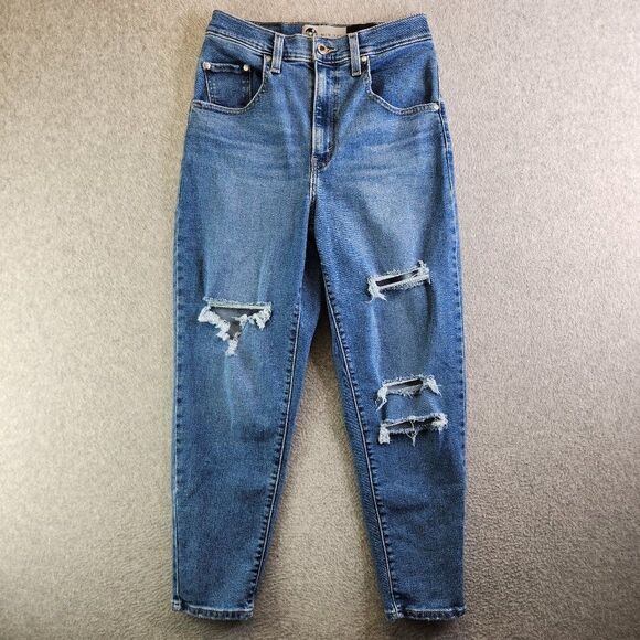 Levi's Denim - Levis Silvertab Jeans Womens 27 Blue Mom Jean Distressed Tapered High Rise VTG